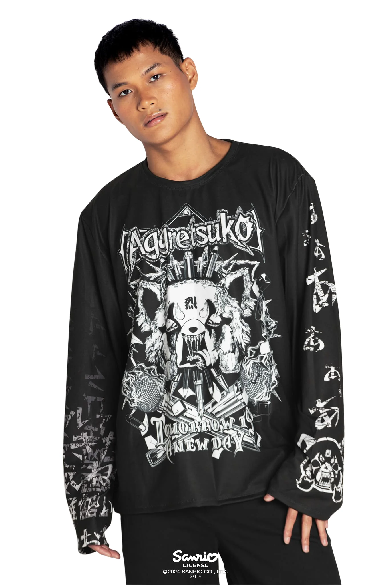 Aggretsuko Long Sleeve Oversized Boyfriend Tee - Image 8