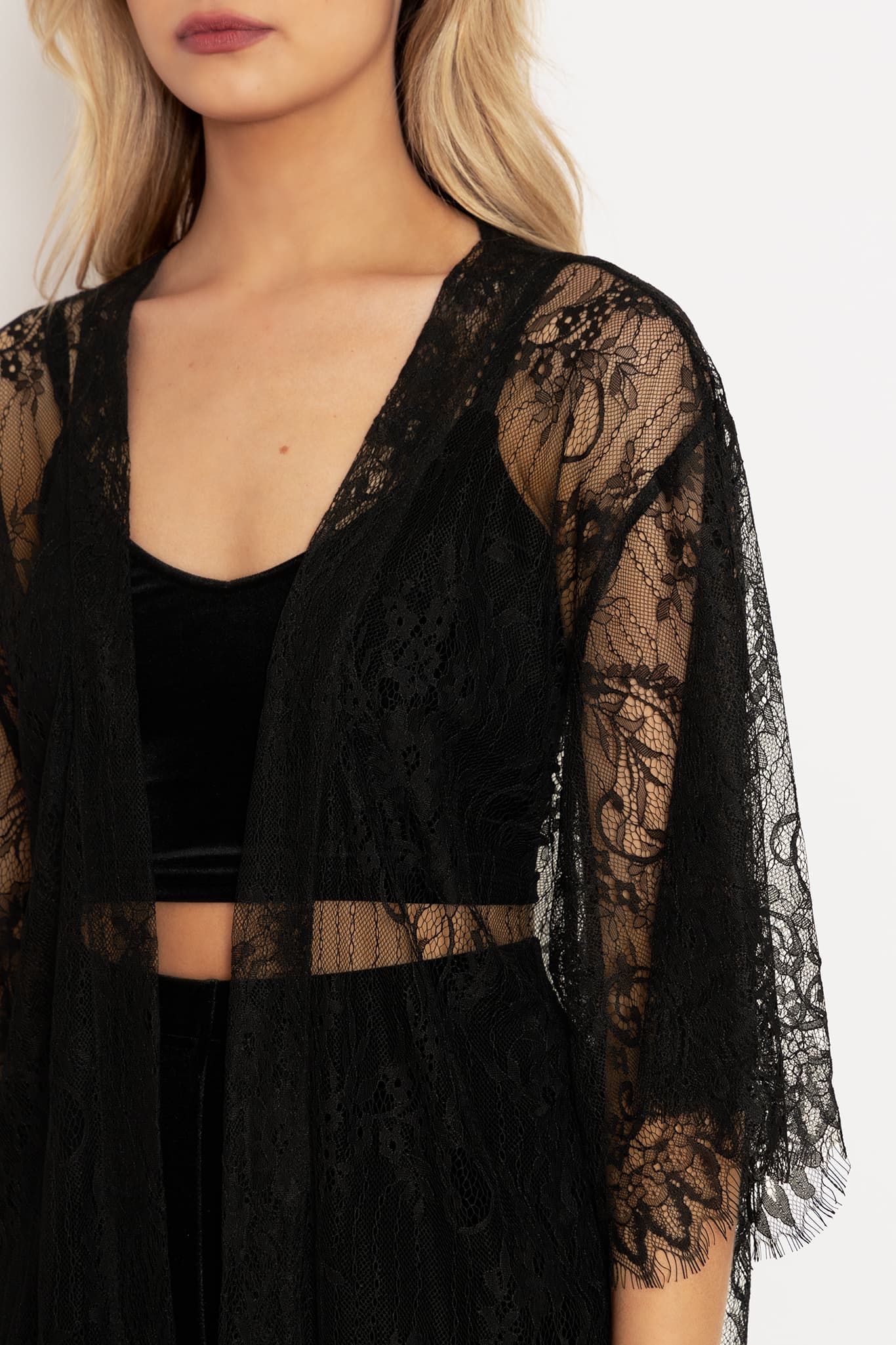 Dark Garden Lace Kimono - Image 6
