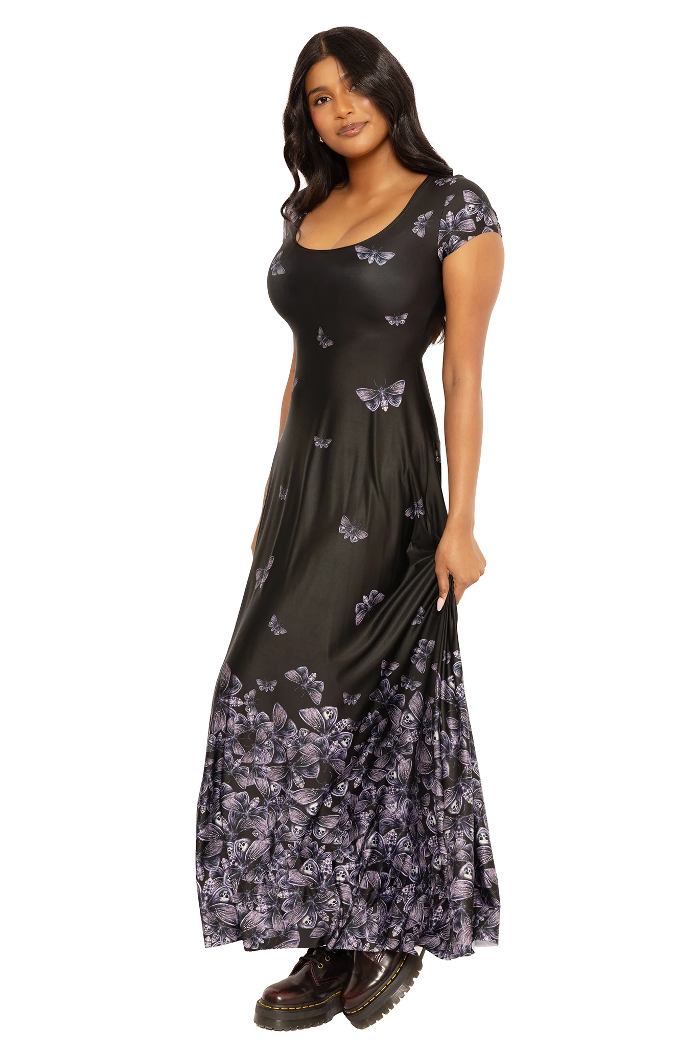 Deaths Head Hawksmoth Cap Sleeve Maxi Dress - Image 5