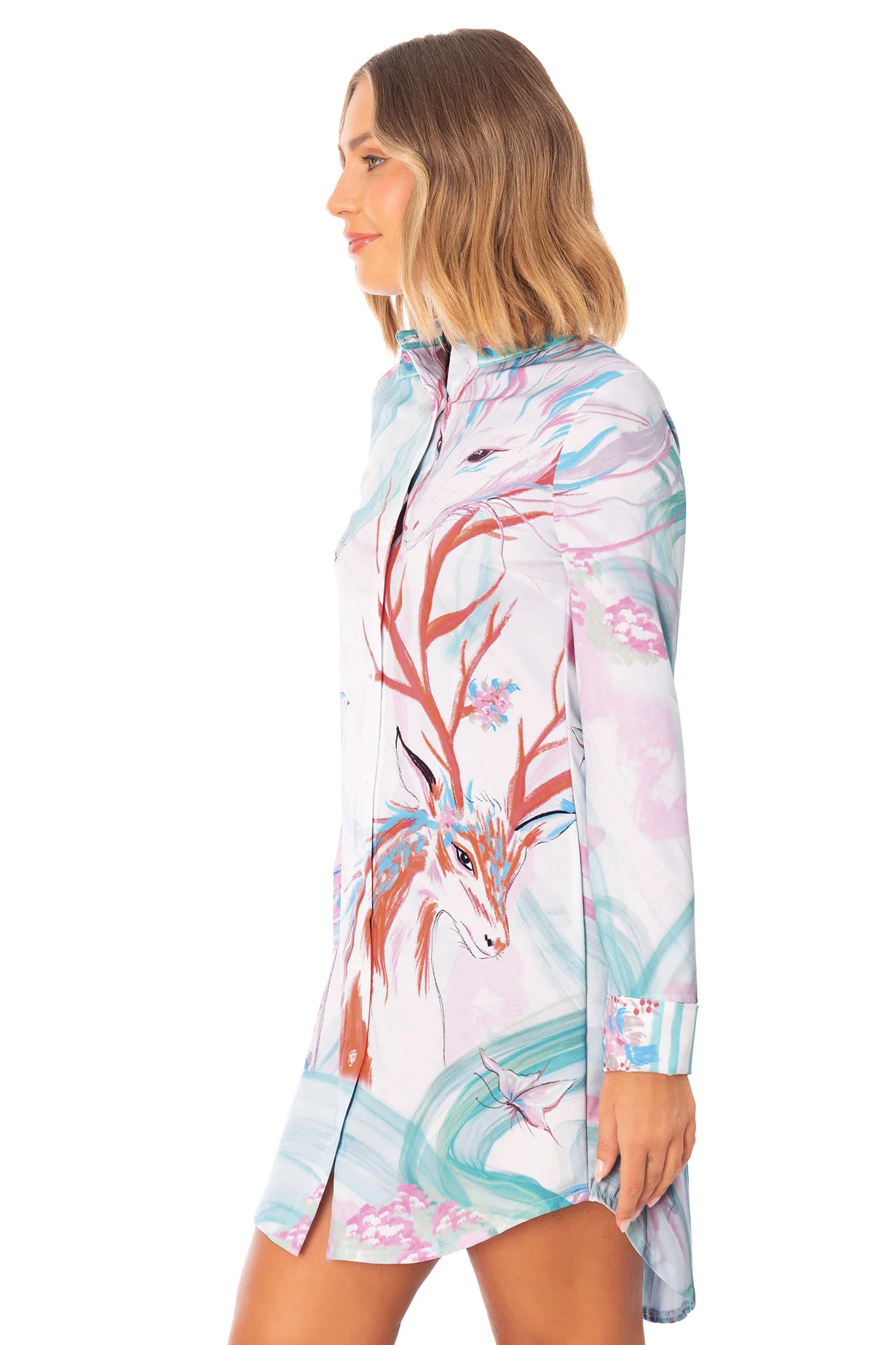 Garden of the Shénshòu Long Sleeve Business Time Shirt Dress - Image 6