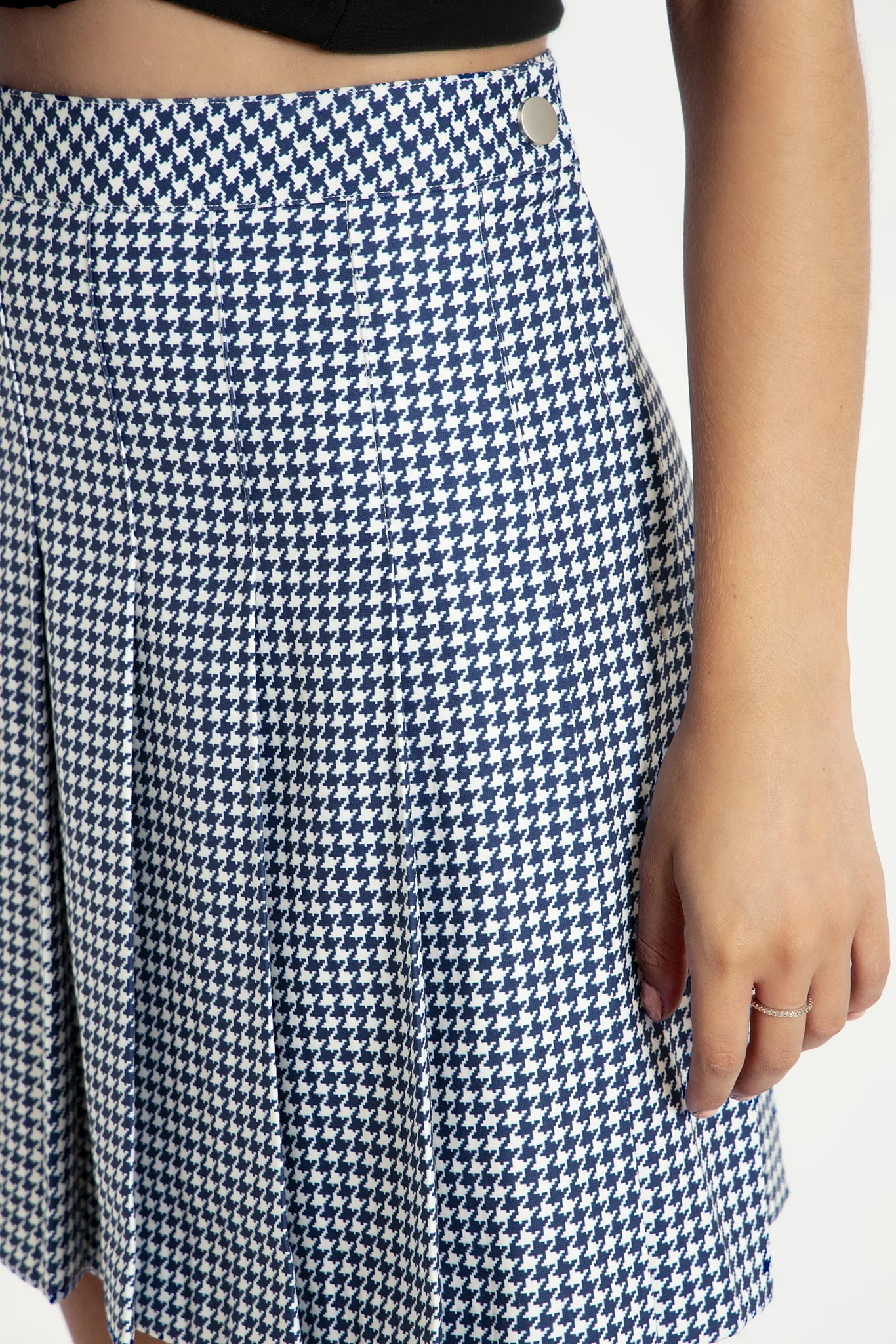 Houndstooth Navy High School Skirt - Image 7