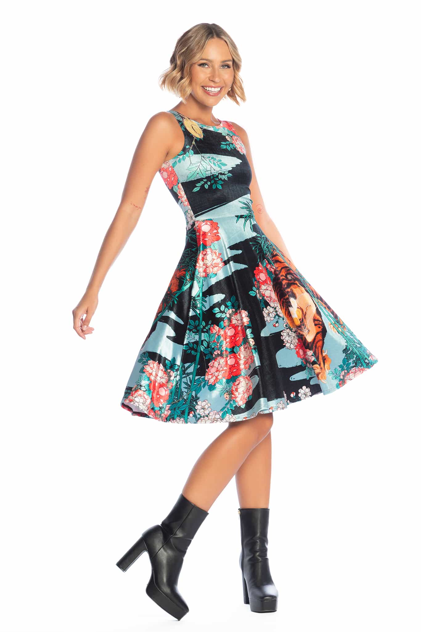 I Got That Tiger In Me Velvet Princess Midi Dress