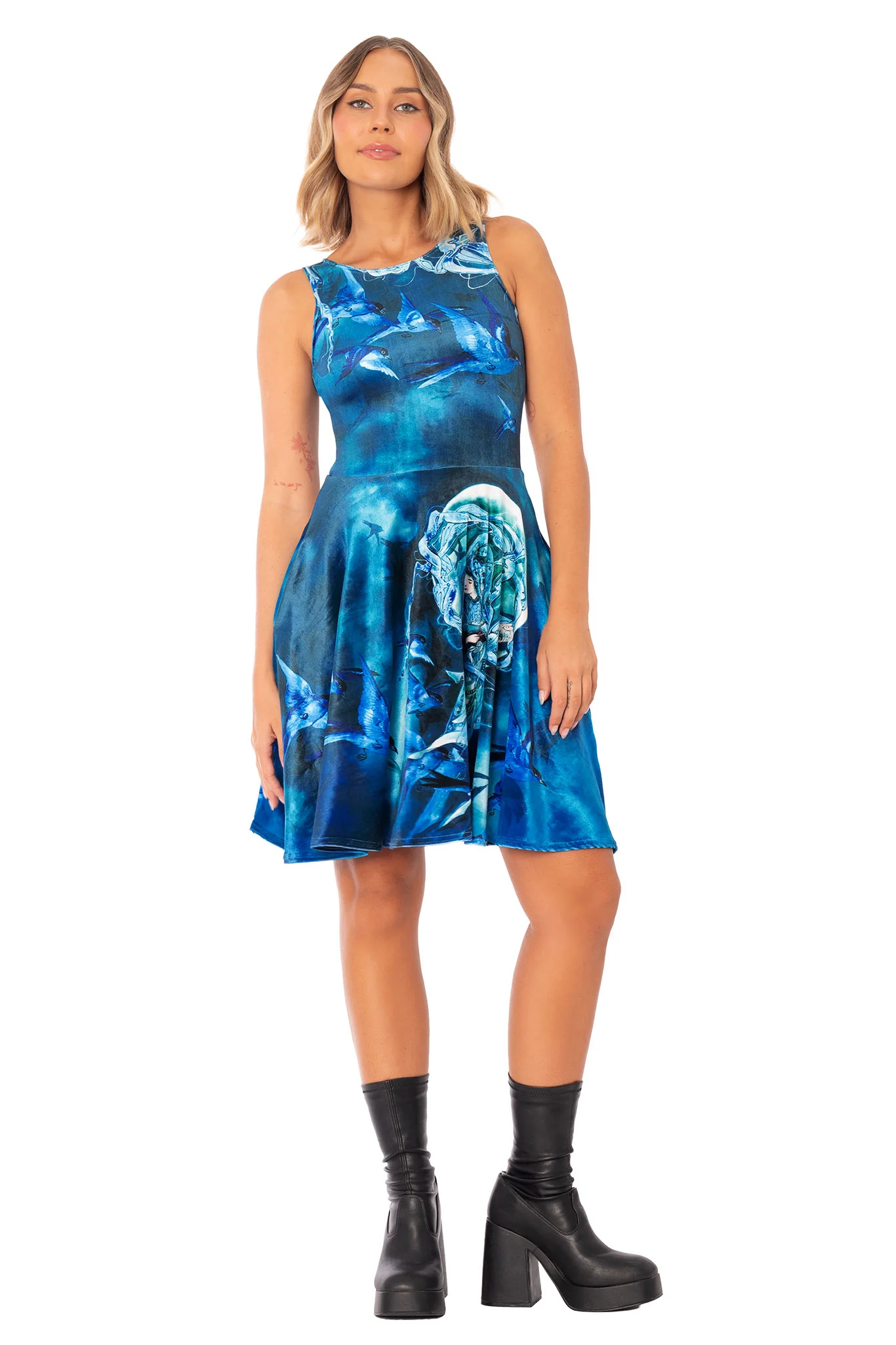Moon Goddess Velvet Princess Longline Dress - Image 6