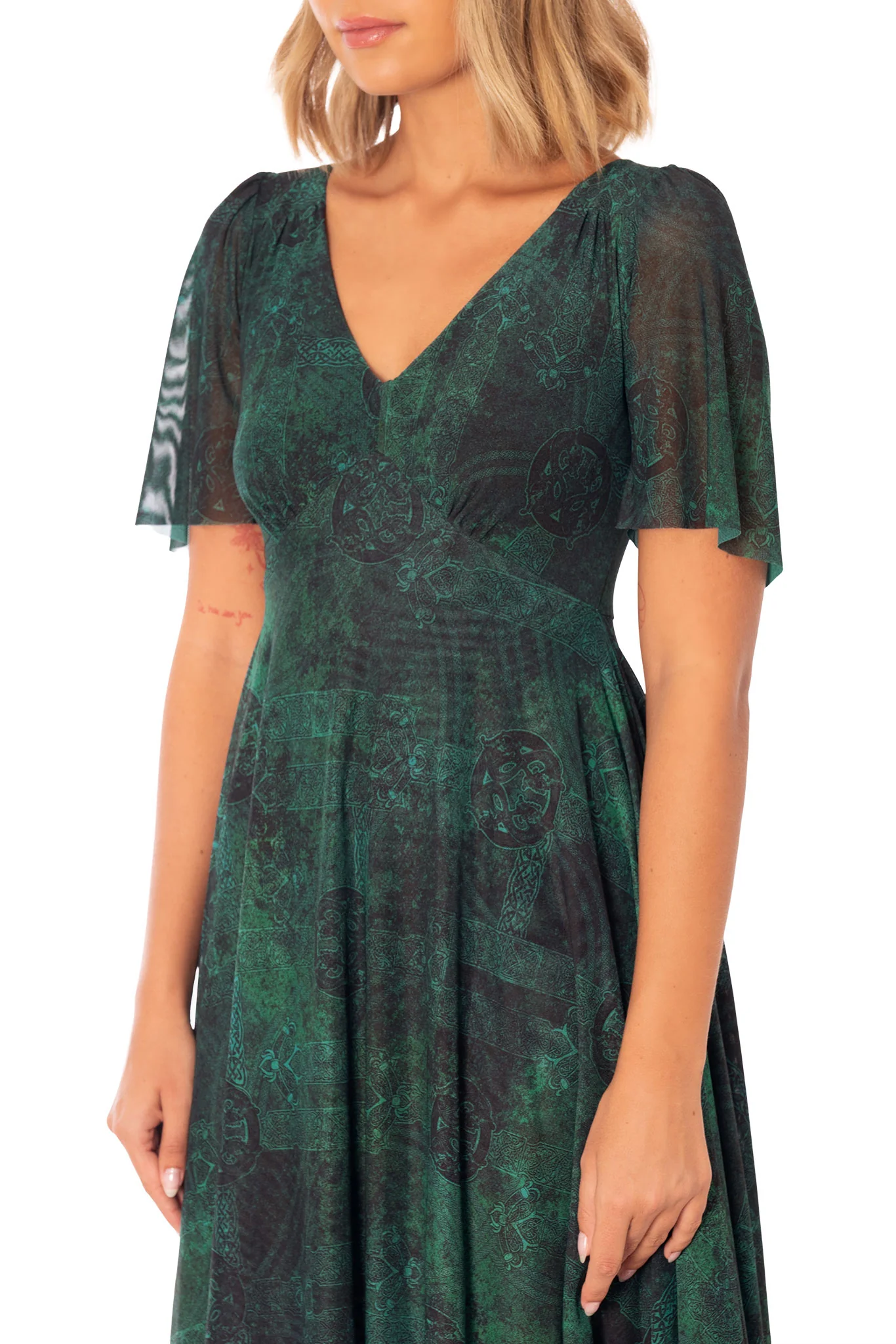 Moss Maiden Handkerchief Short Sleeve Dress - Image 8