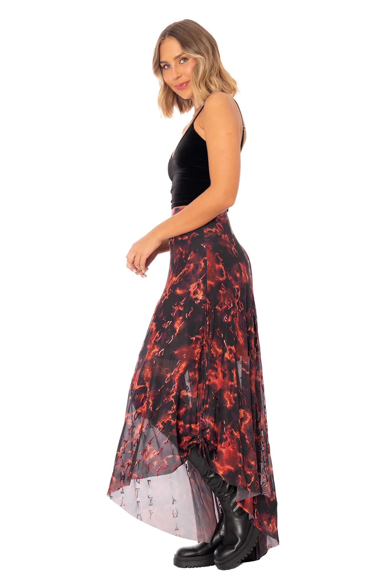 Oblivion Awaits Side Strung Maxi Skirt - Image 5