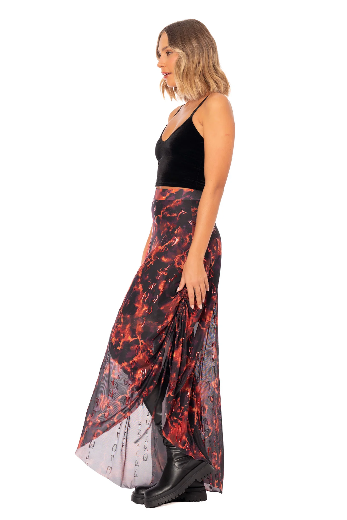 Oblivion Awaits Side Strung Maxi Skirt - Image 6