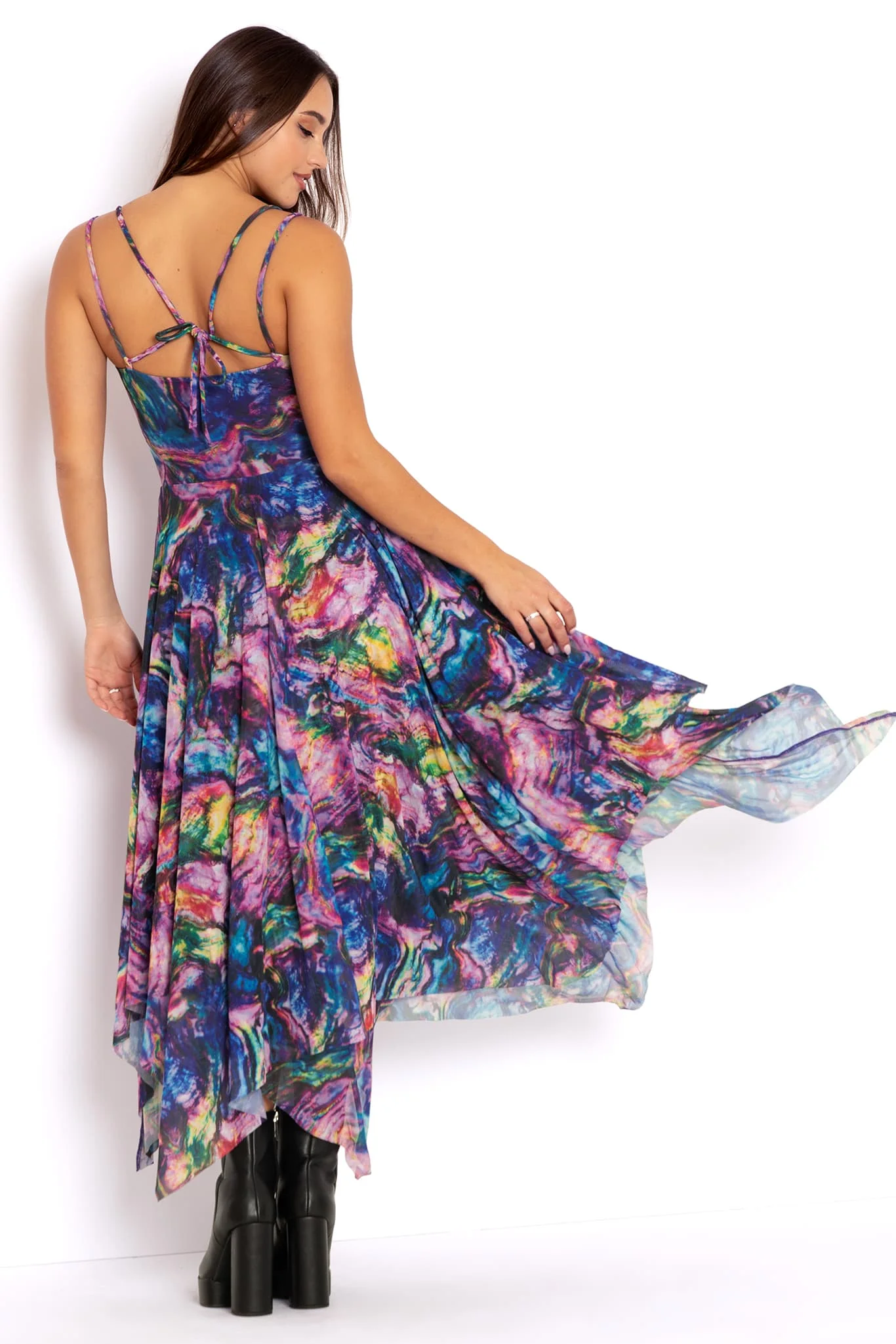 Oyster Shell Layered Handkerchief Dress - Image 2