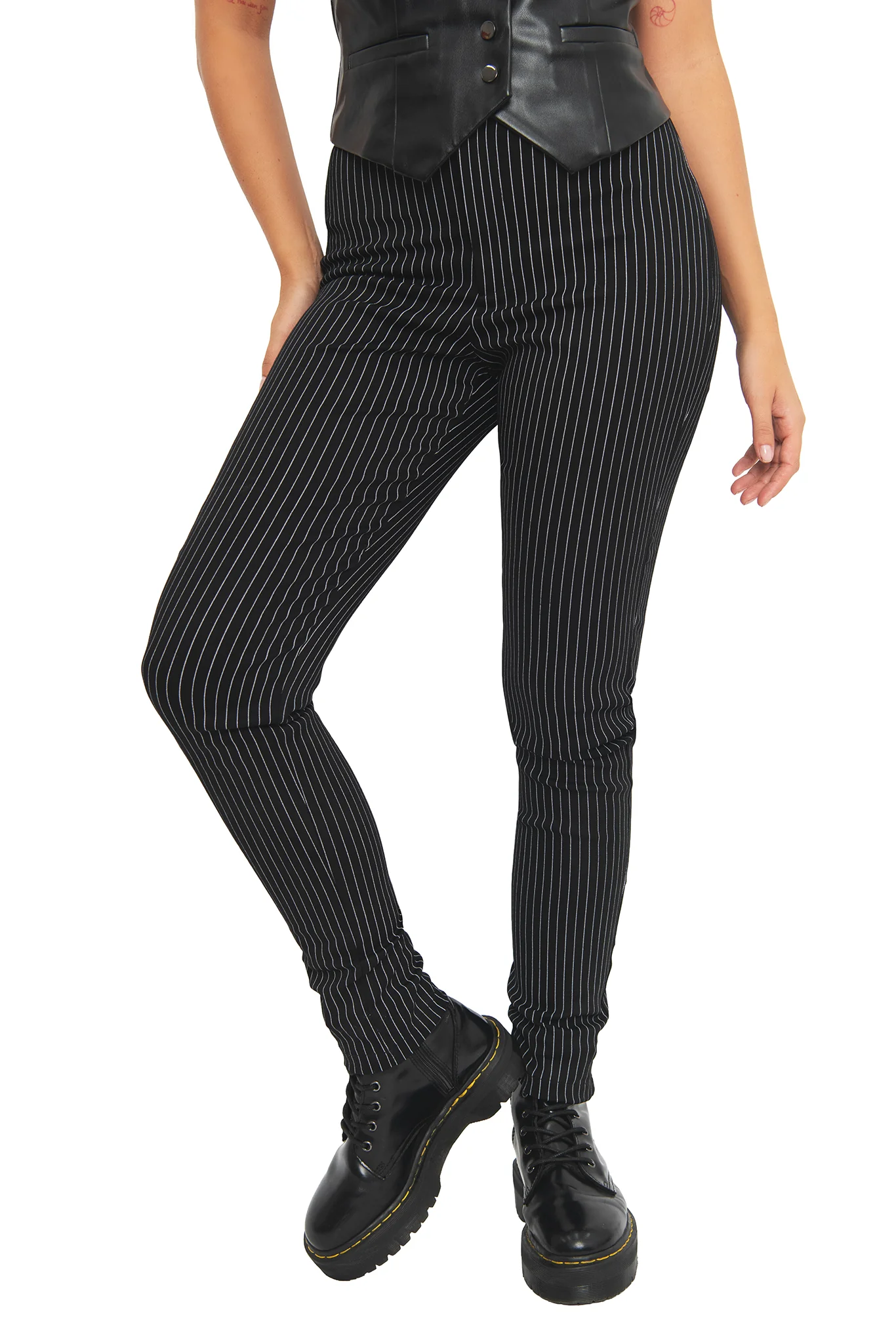 Pinstripe Mono Cigarette Pants - Sample - Image 3