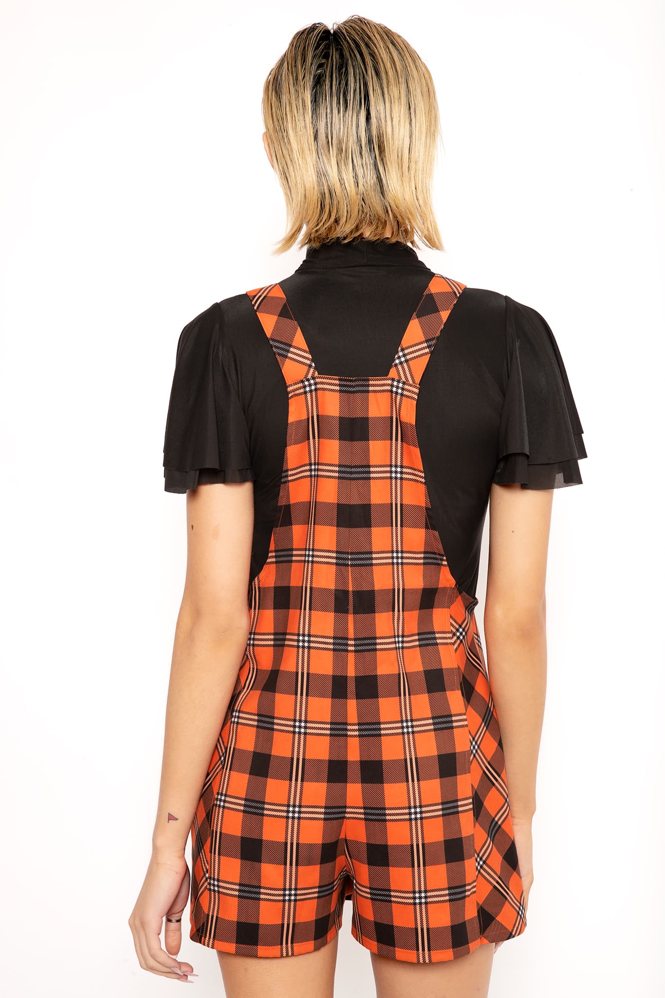 Plaid Pumpkin Pinafore Skort - Image 3