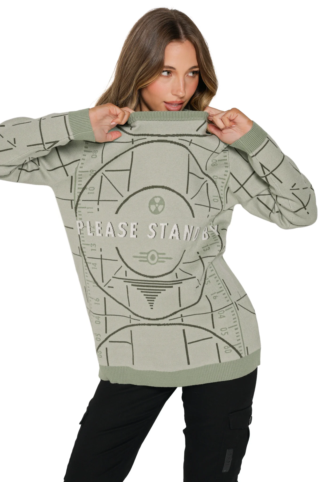 Please Stand By Oversized Knit Sweater - Image 6