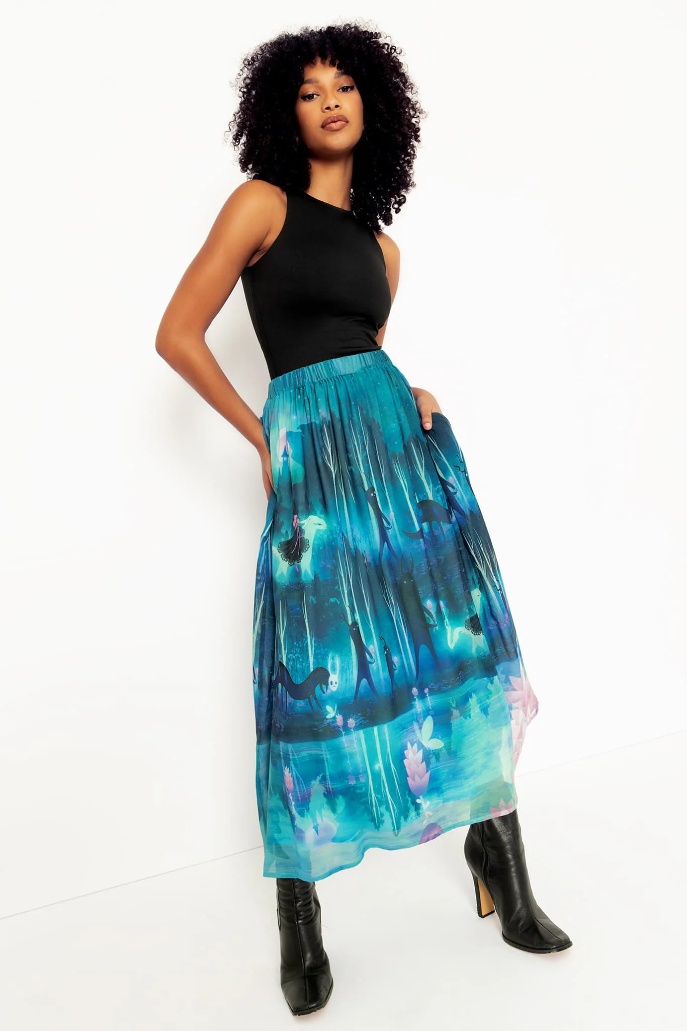 Reflecting Pool Gathered Maxi Skirt - Image 5