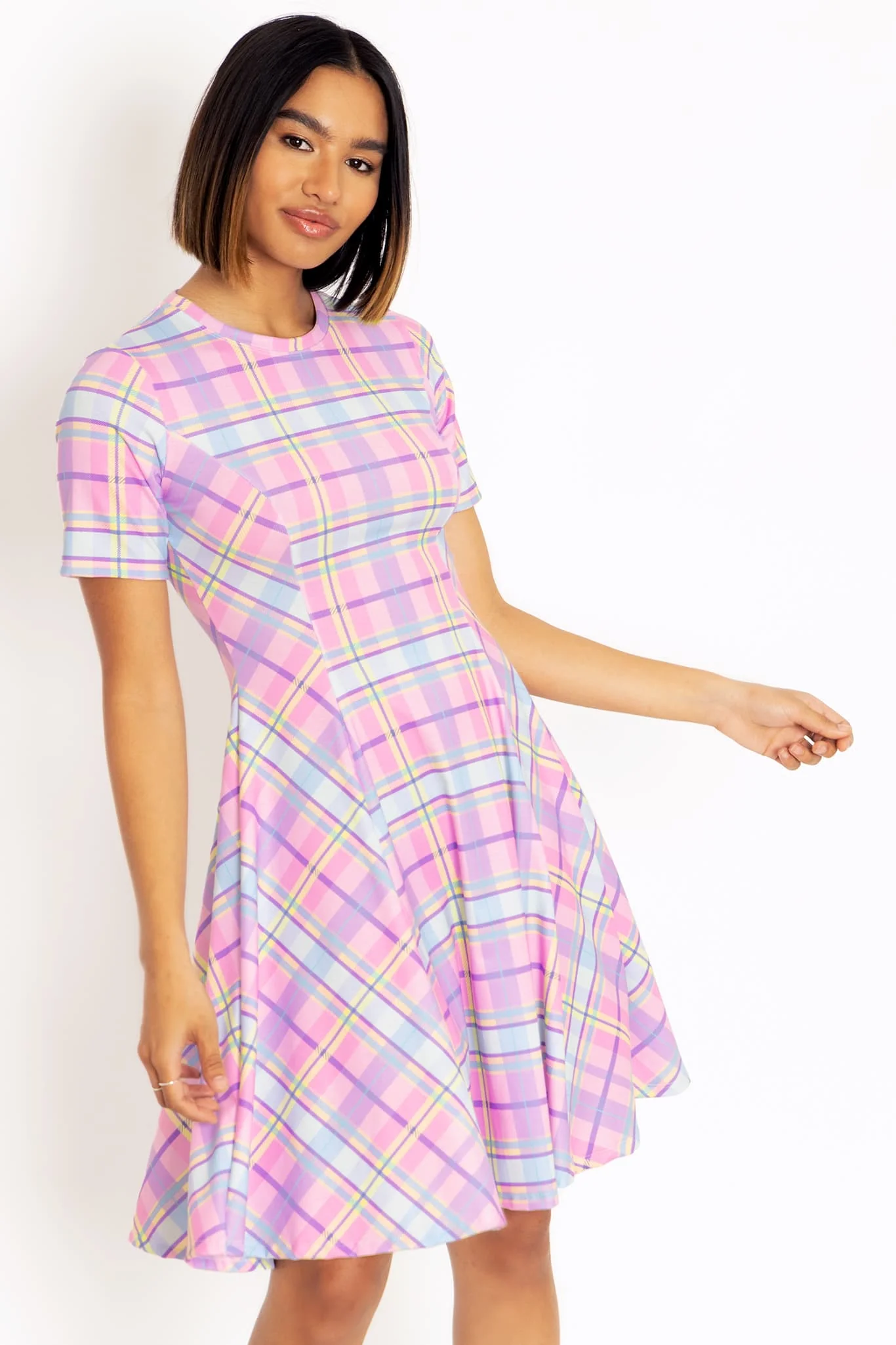 Tartan Candy Longline Evil Tee Dress - Image 3