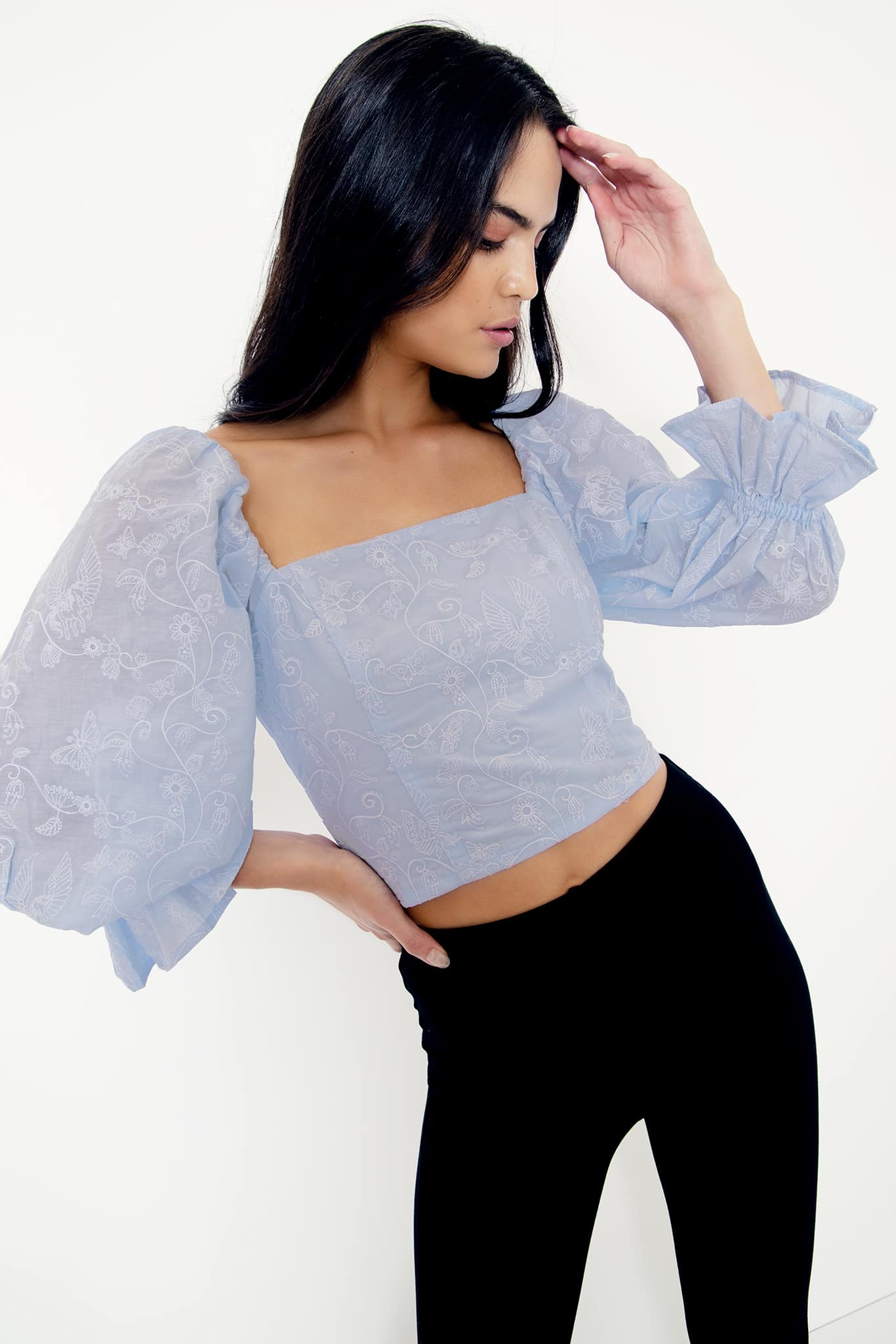 Unicorn Broderie Peasant Top - Image 4