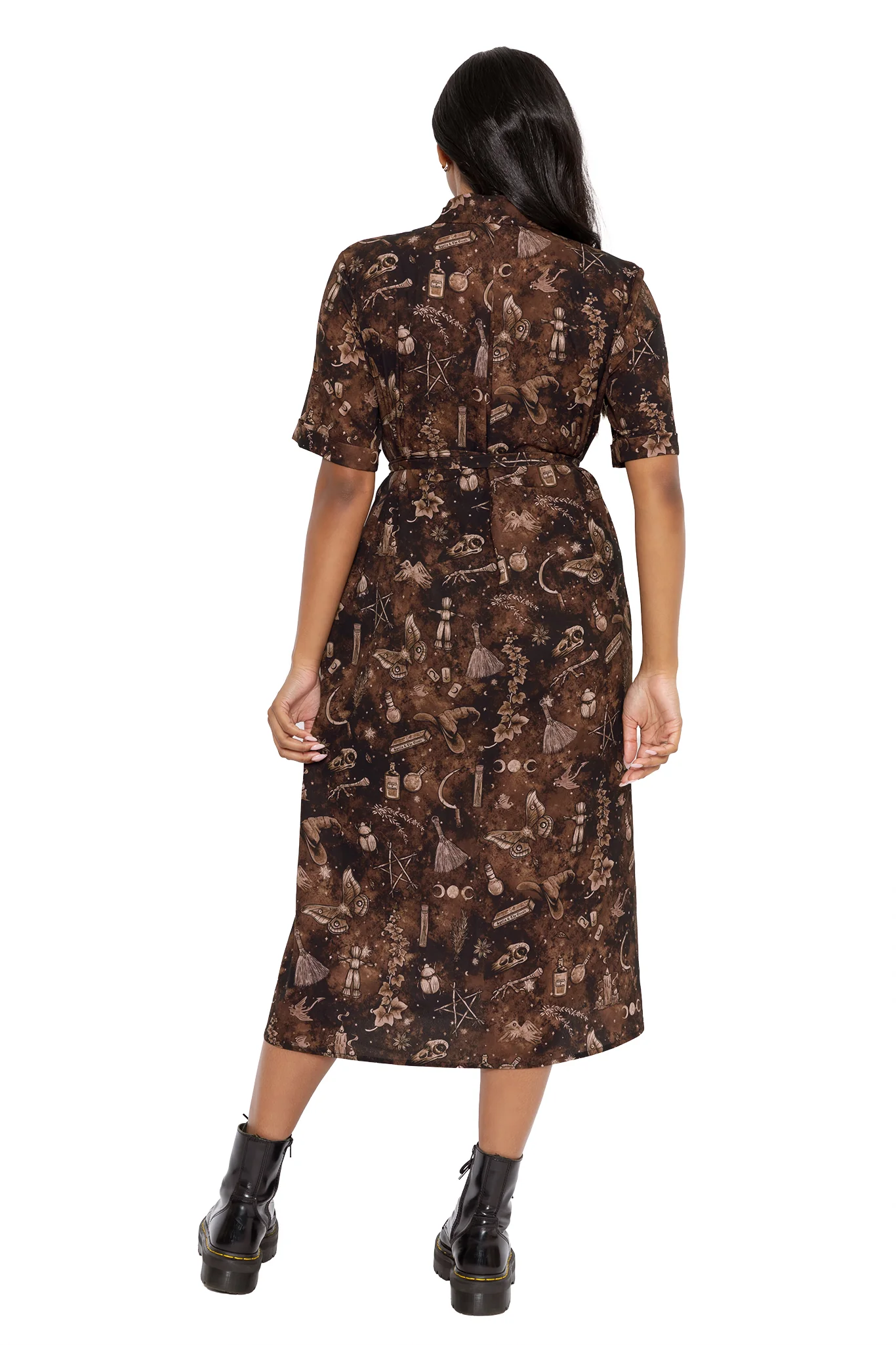 Witches Brew Midi Button Through Shirt Dress - Image 6